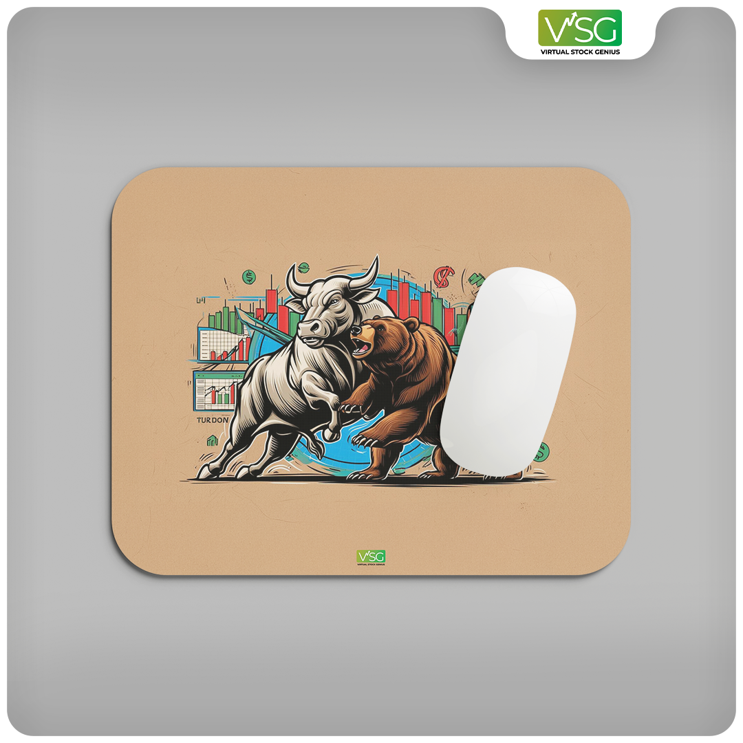 Bear vs. Bull: Epic Stock Market Duel Mouse Pad