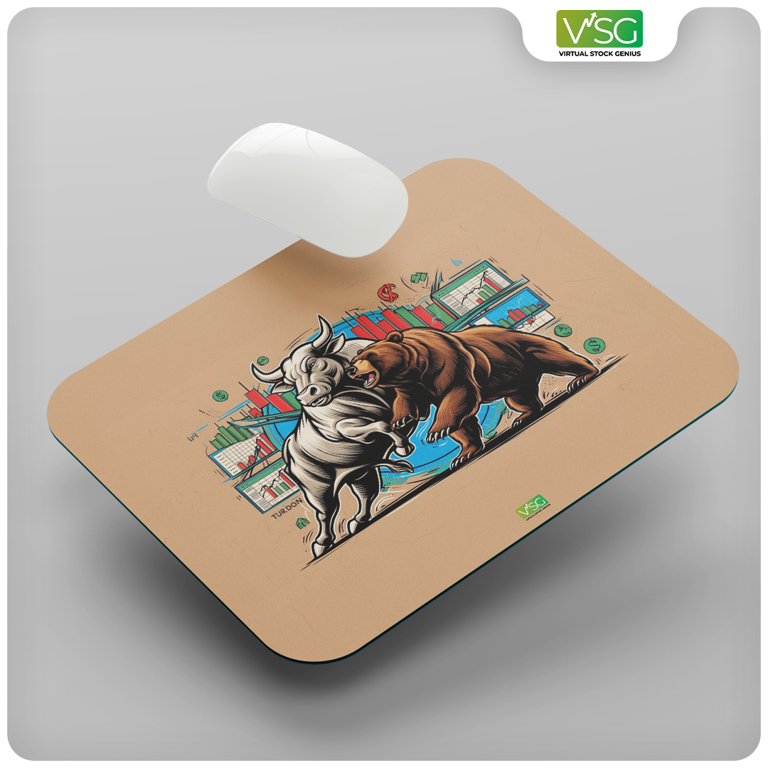 Bear vs. Bull: Epic Stock Market Duel Mouse Pad