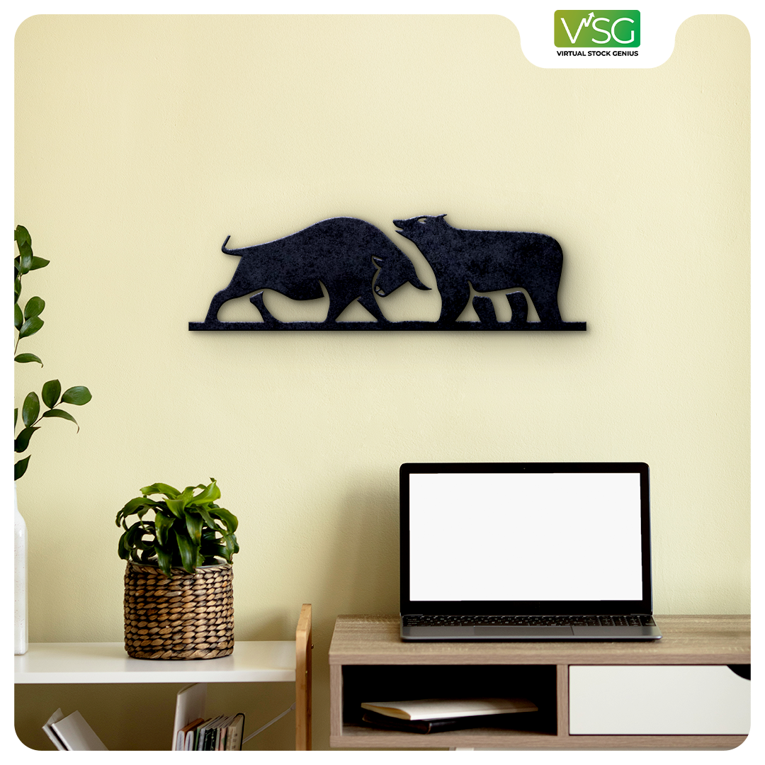 Stock Market Bear & Bull Wall Art in Mild Steel
