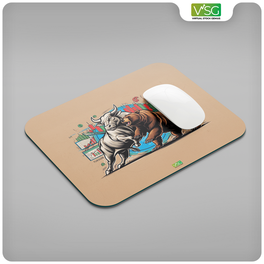 Bear vs. Bull: Epic Stock Market Duel Mouse Pad