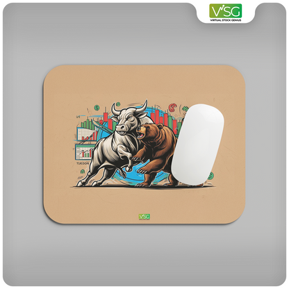 Bear vs. Bull: Epic Stock Market Duel Mouse Pad
