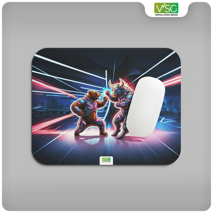 Sci-Fi Bear vs. Bull Stock Market Mouse Pad