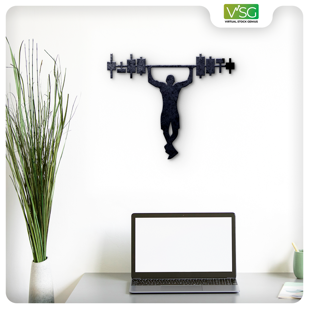Pull-Up Bar with Stock Market Candle Wall Art in Mild Steel