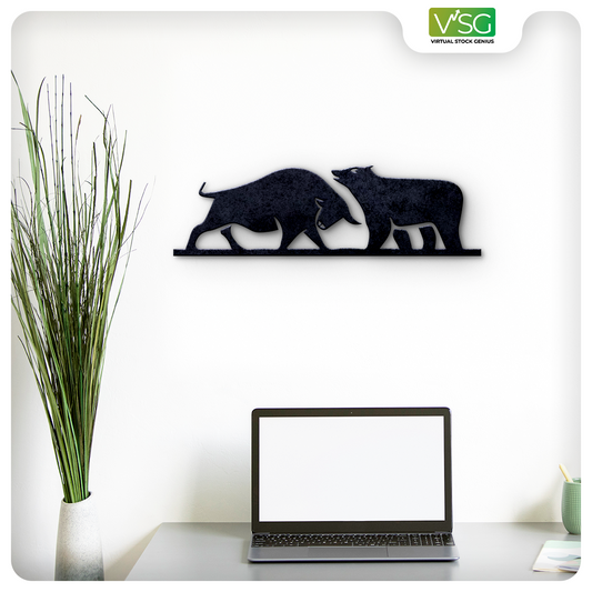 Stock Market Bear & Bull Wall Art in Mild Steel